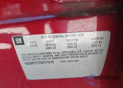 2009 Cadillac Cts Standard из США, поврежденный, VIN 1G6DF577790171215